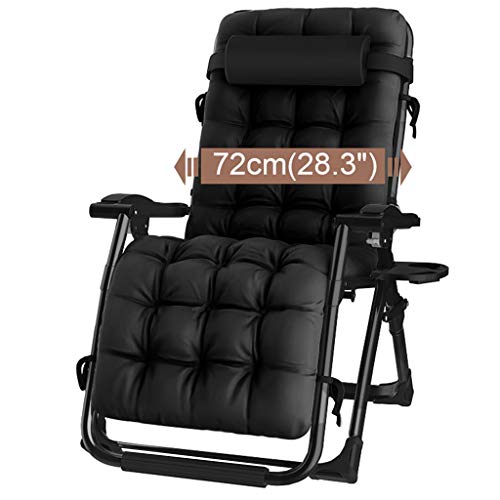 HFERTSCN Sun Lounger Relaxer Liegestühle Klapperische Lawn Lounge Stühle Gartenlieger Stuhl mit Tassenhalter und verstellbare Kopfstütze für Camping -Picknickstrand - Brown (schwarz schwarz) FANDIAO von HFERTSCN