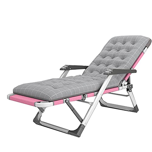 HFERTSCN Übergroße gepolsterte Stuhlstuhlarmlehne XXL Faltpatio Lounge Liege für Außendeck Veranda 300 kg Gewichtskapazität (Farbe: Pink) FANDIAO von HFERTSCN