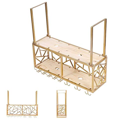 HFERTSCN Wandmontierte Rotweinregal Decke Weinregal Metall Weinhalter Weinregal mit LED -Leuchten Vintage Champagner Getränk Regal Gold FANDIAO HFERTSCN Wandmontierte Rotweinregal Decke Weinregal Metall Weinhalter Weinregal mit LED -Leuchten Vintage Champagner Getränk Regal Gold FANDIAO von HFERTSCN