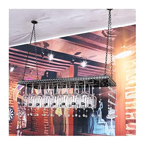 HFERTSCN Weinanzeige Rack Hanging Wine Rack Goblet Rack European Hanging Bar Schmiedeeisen Hängende Glashalter Rotweinbecher Hanges Weinregal S 60 31 cm (80 * 31 cm) FANDIAO von HFERTSCN