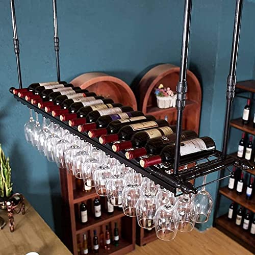 HFERTSCN Weinanzeige Rack Schrank Iron Home Rotweinbecher Rack Hanging Weinschrank Hängende Weinregal Weinregal Speicher S 60 30 cm (F 120 * 30 cm) FANDIAO von HFERTSCN