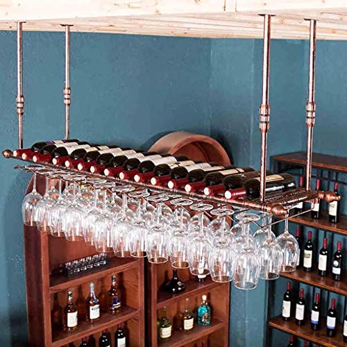 HFERTSCN Weinspeicher Weinregal American Country Schmiedeeisen Weinglas Halter kreativer Hangbecherhalter Deckenweinhalter Aufbewahrung 1 80 * 30 cm FANDIAO von HFERTSCN