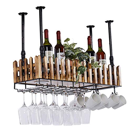 HFERTSCN Wine Rack Bar Restaurant Weinglasregal Home Red Hold Wall montiert S mit Gläsern Halter Industrial Metall Holz Hangflaschenlagerhalter B 100 cm FANDIAO HFERTSCN Wine Rack Bar Restaurant Weinglasregal Home Red Hold Wall montiert S mit Gläsern Halter Industrial Metall Holz Hangflaschenlagerhalter B 100 cm FANDIAO von HFERTSCN