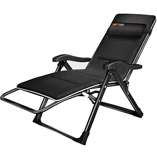 HFERTSCN Zero Gravity Stuhl Lounge Liegestützer Hochleistungssteuer mit Kissen Falten verstellbare tragbare Liegesonne für Büro -Terrassen Beach Pool Side Camping - Schwarz FANDIAO von HFERTSCN