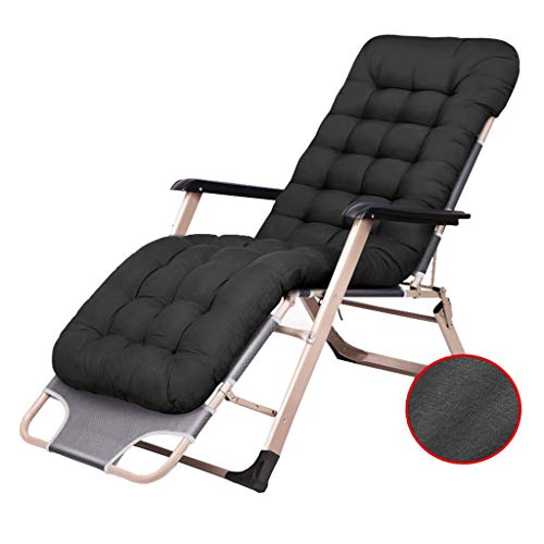 HFERTSCN Zulligheit Stuhl Einstellbare Klappart Lawn Lounge Stühle im Freien im Freien mit Kissen für Deck Patio Pool Side Beach Yard unterstützt 396 Pfund (schwarz) FANDIAO von HFERTSCN