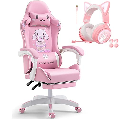 Hochrücken PU Leder Racing Office Stuhl mit verstellbarer Rückenlehne und Fußstütze Ergonomisches Design für Büroschlafzimmer Computer und Gaming Pinkfarbe für Profi -Spieler geeignet FANDIAO Hochrücken PU Leder Racing Office Stuhl mit verstellbarer Rückenlehne und Fußstütze Ergonomisches Design für Büroschlafzimmer Computer und Gaming Pinkfarbe für Profi -Spieler geeignet FANDIAO von HFERTSCN