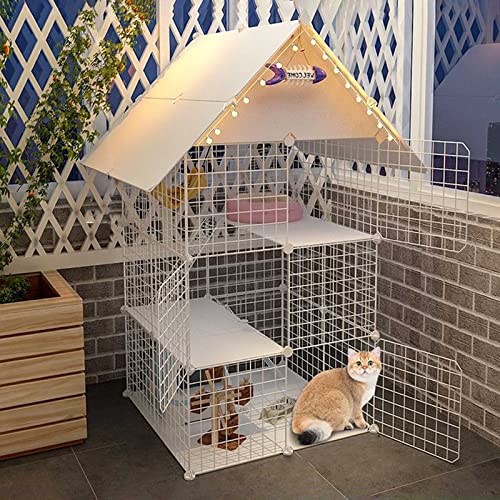 Katzenkäfig -Playpen - Katzenkäfige Innenraum großer Frettchen Käfig Hundekisten für kleine Hunde Katze Außengehäuse Abnehmbarer Metalldraht Zwinger Hängematten Hängematte Haustierkäfig Haustierkiste von HFERTSCN