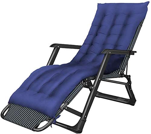 Lounge Stuhl, Sun Lounger Gartenstühle Klappende Sonne Liege komfortable extra breite Null-Grenze-Liege Terrasse faltbare verstellbare Liege mit Kissen unterstützt 440 lbs multifunktionaler Stuhl von HFERTSCN