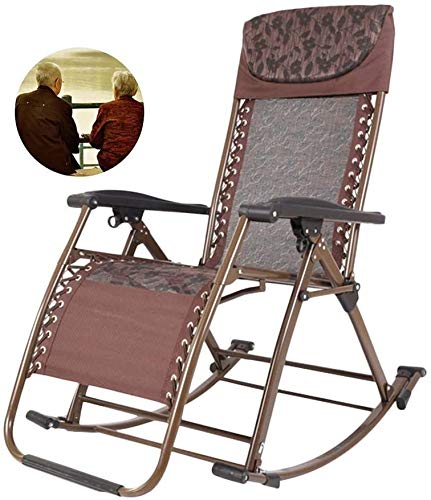 Lounge Stuhl, Sun Lounger Gartenstühle Klappern der Schwerkraft Stühle Sonnenliege Liege für Strand Terrasse Garten Camping im Freien tragbare Heimlounge Stuhl mit Baumwollpolsterträger 200 kg von HFERTSCN