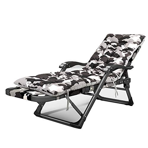 Lounge Stuhl, Sunloungers Extra breite Liegestühle XL Zull der Schwerkraftstuhl Ergonomic einstellbarer Stuhl mit gepolstertem Sitzklapplieger für Innen- und Außen -Max -Ladung 200 kg (Camouflage 01 von HFERTSCN