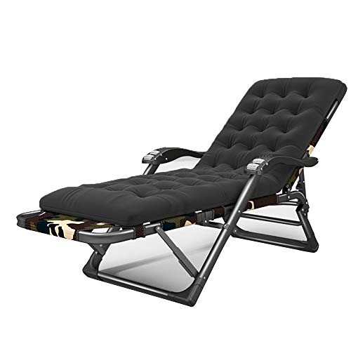Lounge Stuhl, Sunloungers Extra breite Liegestühle XL Zull der Schwerkraftstuhl Ergonomisch einstellbarer Stuhl mit gepolstertem Sitzklapplieger für Innen- und Außen -Max -Ladung 200 kg (Camouflage 02 von HFERTSCN
