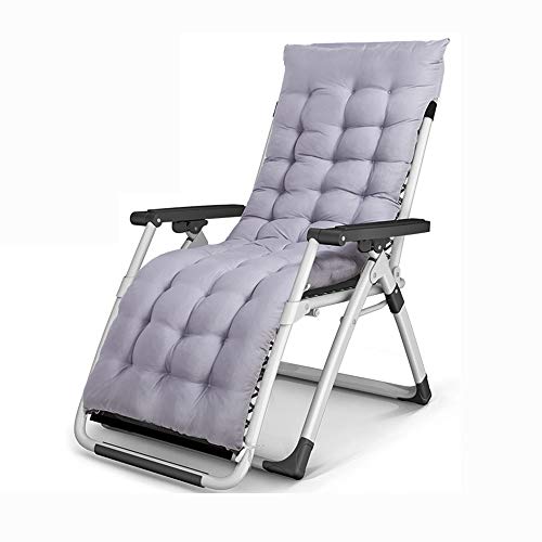 Lounge Stuhl, Sunloungers Zero Gravity Chair, übergroßer Lieger -Lounge -Stuhl mit abnehmbarem Kissen und Tablett für Innen- und Außenbereiche, ergonomische Terrasse (mit grauem Kissen) (mit grauem von HFERTSCN