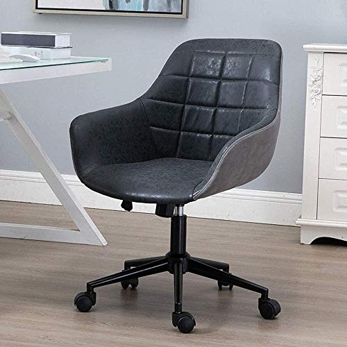 Moderner Ergonomic Office Chair Einstellbarer Schwenk -Computer -Schreibtischstuhl Dunkelgrau Kunstleder ideal für Home Office & Gaming Comfortable & Stylish Design FANDIAO von HFERTSCN