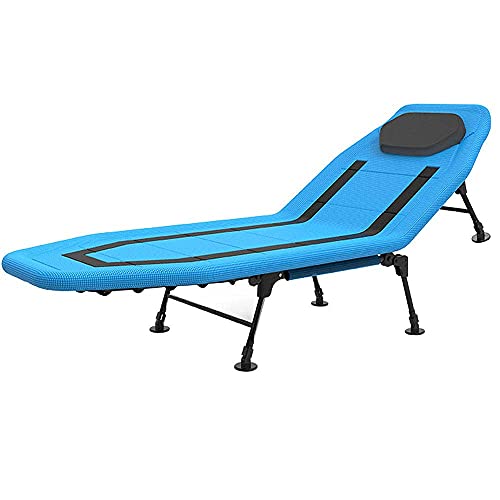 Multi-Positionen-Liege, leichte verstellbare, faltbare Sonnenliege, Zulligkeitstuhlleitungsbett, tragbare Bürokontrolle für Terrasse/Garten/Strand (Bären 300 kg)-Standard Edition-Blau-Blau FANDIAO von HFERTSCN