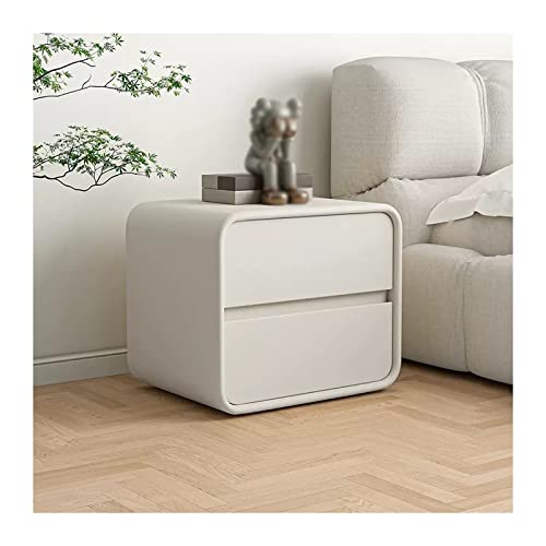 Nachttisch Modern Nachttisch mit Microfaser Leder-Finish, 2 Schubladen Nachttisch, weiße Holztruhe Schublade, Sofa Schlusssofa Schlafzimmer Wohnzimmer Seitengang und von HFERTSCN