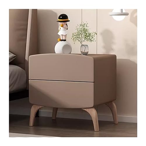 Nachttisch Schublade Kommode Einfacher Massivholz Nachttisch Reine Farbe Creme Brise Organizer Schlafzimmer Home Storage Nachttisch Große Kapazität Doppelschubladen Nachttisch (Farbe: Weiß, Größe: L von HFERTSCN