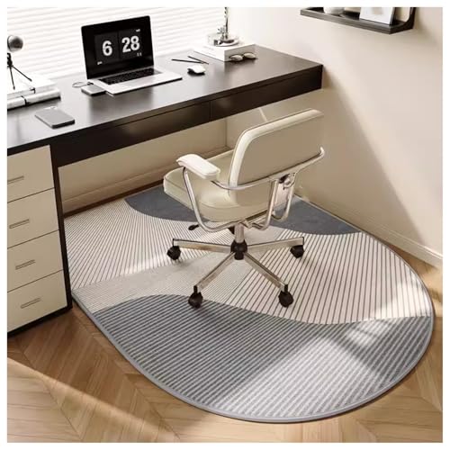 Nicht-Schlupf-Office-Stuhl Mat TPR-Bodenschutz für Hartholz- und Fliesen-Schock-absorbierende Schalldichte Easy Glide Räder Langlebiger Schleifenstapel 120 x 90 cm (grau) FANDIAO von HFERTSCN