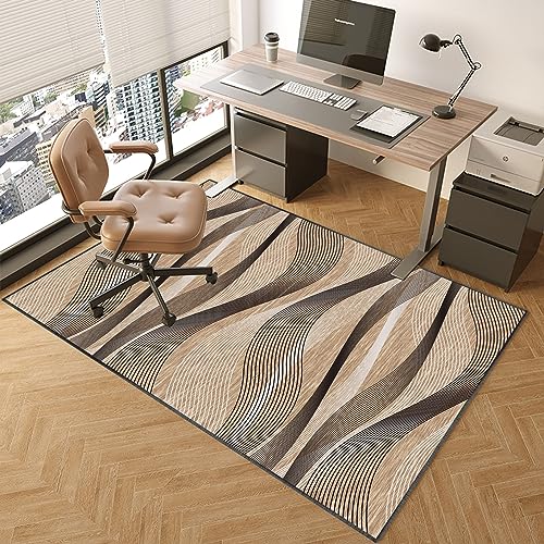 Nicht -Schlupf -Schreibtischstuhlmatte 140x180 cm - Hartholzbodenschutz für Bürospiele und Computerstühle - Kratzfeste Mehrzweck -Vinylmatte für Holzböden FANDIAO von HFERTSCN