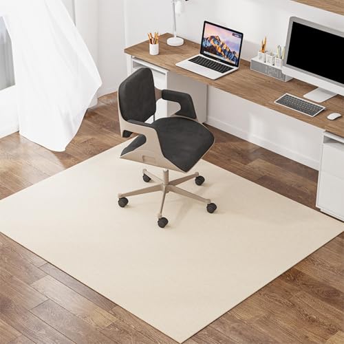 Non-Rutip Office Stuhl Matte Langlebiger Computer Schreibtisch Bodenschutzmatte für Heimbüro und Spielzimmer 120x160 cm beige Teppich für reibungslose Mobilität und Bodenschutz FANDIAO von HFERTSCN