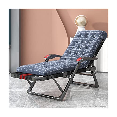 Outdoor Chaise Lounge Stuhl Klappschuhe mit Kissen- und Massagearmlehne für Strandterrasse Rasenpool -Bräunung Camping Pot tragbare Stahlrahmenunterstützung 200 kg (Farbe: A+Kissen c) FANDIAO von HFERTSCN