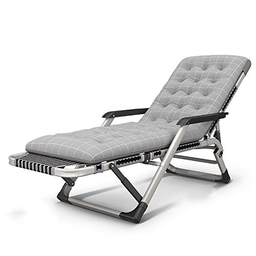 Patio Lounge Chairs Übergroßer Schwerelaststuhl, Rasenlieger, Liege Patio Lounger Stuhl, faltbare tragbare Chaise, mit abnehmbarem weichem Kissen, Stütze von 500 lbs. Langlebige, glückverheißende von HFERTSCN