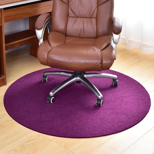 Purple Round Stuhl Matte - Anti -Rutsch -Flächenbodenschutz für einfache Gleiträder - 39 -Zoll -Matte für Büro- und Hausgebrauch FANDIAO von HFERTSCN
