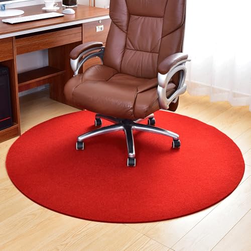Rote runde Stuhlmatte-Rutsch-Rutsching, Low-Stapelbodenschutz, Easy-Glide-Radläufer, 39-Zoll-Matte für den Gebrauch von Heim- und Büro FANDIAO Rote runde Stuhlmatte-Rutsch-Rutsching, Low-Stapelbodenschutz, Easy-Glide-Radläufer, 39-Zoll-Matte für den Gebrauch von Heim- und Büro FANDIAO von HFERTSCN