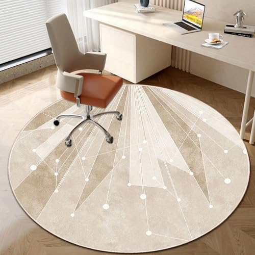 Runde Stuhl Matten für Teppich- und Holzböden - 120 cm Büro- und Spielstuhlmatte Teppichschutz für Home Office & Gaming Room Schreibtischstuhl Matte FANDIAO von HFERTSCN