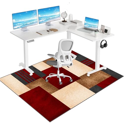 Schreibtischstuhl Matte für Hardböden 140 x 160 cm Home Office Gaming Stuhl Matte Multi Purpose Floor Protector für Rolling Stühle Teppichstuhl Matten FANDIAO von HFERTSCN