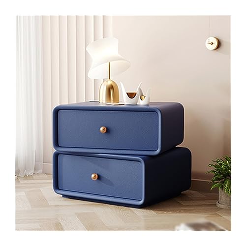 Schublade Nachtkommode Feststehend Massivholz Nachttisch drehbar Doppelauszug Tisch Modern einfache Farbe Möbel Schlafzimmer Runde Ecke Nachttisch (Farbe: Weiß, von HFERTSCN