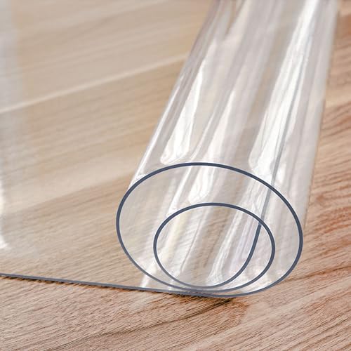Stuhlmatte für Hartböden - Rutsch -Rutsch wasserdichtes PVC -Bürostuhlmatte 0,1 cm Dicker Bodenschutztisch Abdeckung verschiedener Größen (28x28in/70 x 70 cm) FANDIAO von HFERTSCN
