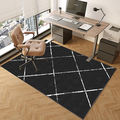 Stuhlmatte für niedrig mittlere Stapelteppich- und Holzböden - Bodenschutz für Büro- und Spielstühle - 150 x 180 cm Anti -Schlupf -Schreibtischstuhlmatte FANDIAO von HFERTSCN