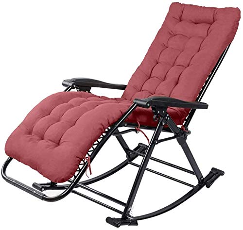 Sun Lounger Gartenstühle komfortable Schaukelstuhl Ith Pushions Zero. Chaise Lounges Patio Lounger Stuhl Outdoor Office Strand falten tragbare Liegestütze 200 kg (Farbe, Braun), Brown FANDIAO von HFERTSCN