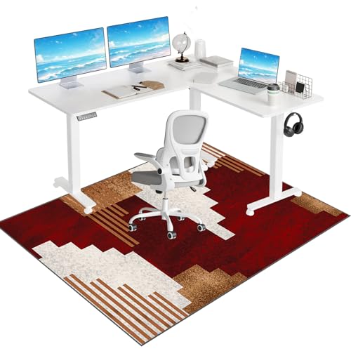 Teppich -Bürostuhl Matte 150x180 cm Gaming Chair Floor Protector Easy Glide Schreibtischmatte für niedrige/mittlere Pfahl Teppiche Rolling Stuhl Matte für den ultimativen Schutz FANDIAO von HFERTSCN