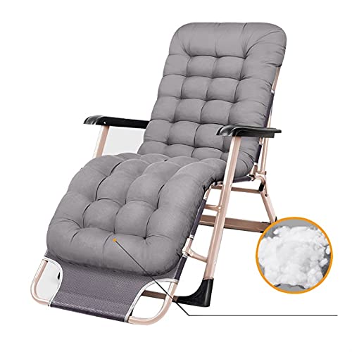 Textilene Stoffe Zull Gravity Lounge Stuhl Outdoor Klapplounge Stuhl mit Tassenhalter Einstellbarer Lounge mit erweiterter Armlehne und Verriegelungssystem für Balkon Yard Pool (Farbe: Grau) FANDIAO von HFERTSCN