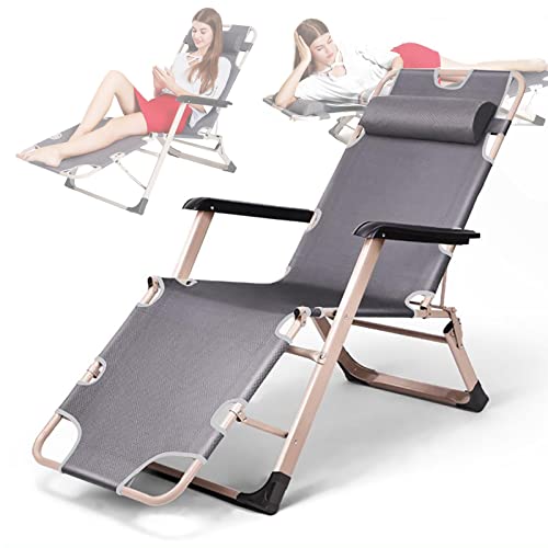 Übergroßer Stuhl mit Zullgravitation übergroße Unterstützung 150 kg/331lbs Patio Klappstuhl Strand liegende Lounge Stuhl Camping Rasen im Freien mit abnehmbarem Kissen für Innen- und Außenbereich von HFERTSCN