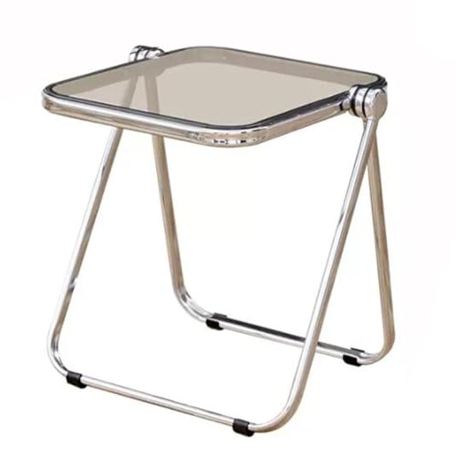Acryl Beistelltisch Zusammenklappbar Acryl Couchtisch Klappbar Durchsichtig Nachttisch Freizeittisch Acryl Beistelltisch Arbeitszimmer Couchtisch Zuhause Büro Ausstellung(Size:41x36x44cm,Color:Grau) von HFFAIWM