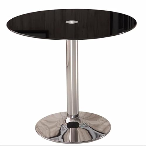 Glas Esstisch, Küche Runden Schwarz Temperiert Esstisch Modernes Rundschreiben 2 - 4 Sitzer Frühstück Bistrotisch Platzsparend Kneipencafé Abendessen Wohnzimmer Möbel(Size:'70CM/27.3'',Color:Schwarz) von HFFAIWM