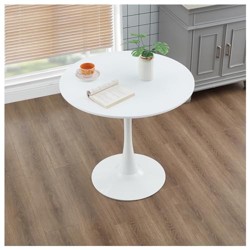 HFFAIWM Modern Runden Weißer Top-Tisch Einfach Freizeit Esstisch Nordisch Kaffetisch Milchtee Verhandeln Tisch Tulpe Balkon Kleiner Runder Und Stühle(Size:60cm,Color:Weiß) von HFFAIWM