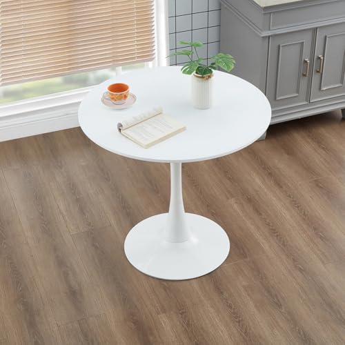 HFFAIWM Modern Runden Weißer Top-Tisch Einfach Freizeit Esstisch Nordisch Kaffetisch Milchtee Verhandeln Tisch Tulpe Balkon Kleiner Runder Und Stühle(Size:70cm,Color:Weiß) von HFFAIWM