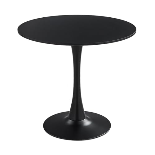 HFFAIWM Modern Runden Weißer Top-Tisch Einfach Freizeit Esstisch Nordisch Kaffetisch Milchtee Verhandeln Tisch Tulpe Balkon Kleiner Runder Und Stühle(Size:80cm,Color:Schwarz) von HFFAIWM