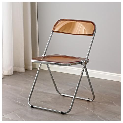 Transparent Klappstuhl Faltbarer Stuhl Stapelbar Kristallsitz Sitzchrom Rahmen Klappstuhl Akzent Seitenstuhl Computertischstühle Draußen Innen PC -Kunststoff Acryl Innenministe(Size:1PCS,Color:orange) von HFFAIWM