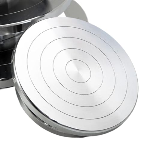Drehbare Töpferscheibe,Drehscheibe Glasuren Dekora Doppelseitiger Drehteller aus Aluminiumlegierung for Keramik-Ton-Skulptur-Plattform, Töpferscheibe, faule rotierende Werkzeuge(25cm) von HFGDRH