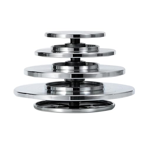 Drehbare Töpferscheibe,Drehscheibe Glasuren Dekora Doppelseitiger Drehteller aus Aluminiumlegierung for Keramik-Ton-Skulptur-Plattform, Töpferscheibe, otierende Werkzeuge(25cm) von HFGDRH