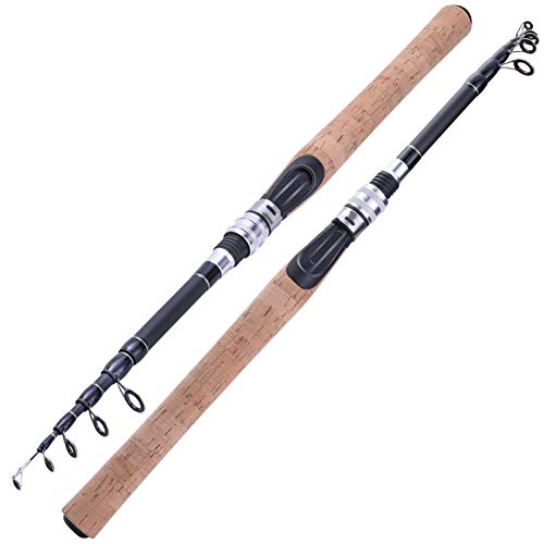 HFGDRH Fishing Rod for Trout,Tragbare Angelrute Feeder-Serie Portable 1.8-2.7cm Mini-Teleskop / 6 Abschnitt 3.0 3.3 3.6M Karpfen-Feeder 60-180g Reise Angelrute(Yellow,2.1 m) von HFGDRH