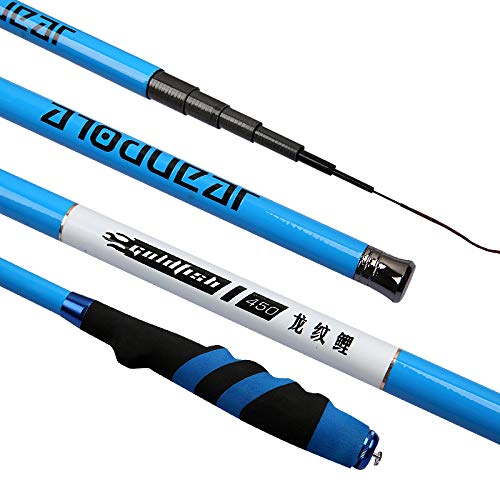 HFGDRH Ultralight Fishing Rod,Casting Rod Fishing Super Hartkohlefaser-Teleskop-Angelrute 2 8 Power Stream Handpol 3,6-6,3 Meter Karpfenstangen(4.5 m) von HFGDRH