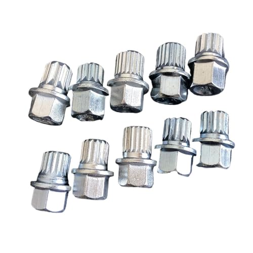 Radbolzen,Sicherheits Radschrauben 5 STÜCKE Anti-Diebstahl-Radschraubenbolzen Kontermutternschlüsseladapter #000-#009 Passend For Bora Golf Jetta Passat Audi A4 A6 A8 TT Q7 Q5(004 15 teeth) von HFGDRH