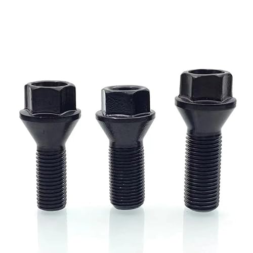 Radschrauben Ersat, 4 Stücke M12 X 1,5 M14,25, Schwarz Rad Locking Lug Bolt Mutter Stahl 36136781151 Passend Für BMW X3 X5 E70 E71 F20 F25 X5 X6(M14X1.5) von HFGDRH