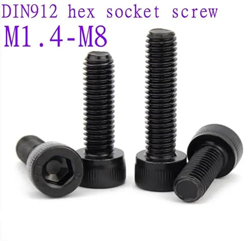 Radschrauben Ersat, 5 Stück/100 Stück DIN912 Grade12.9 Schwarze Sechskant-Innensechskantschraube M1.4 .6 M2 M3 M4 M5 M6 M7 M8(X5mm,M3.5 10pcs) von HFGDRH