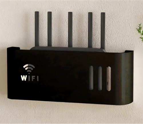 HFGHGDF Router Schrank, Router Box, Kabel Verstecken Wand Router Regal um den Router samt Kabelsalat in Stilvolleren Art und Weise zu Verstecke(Black) von HFGHGDF